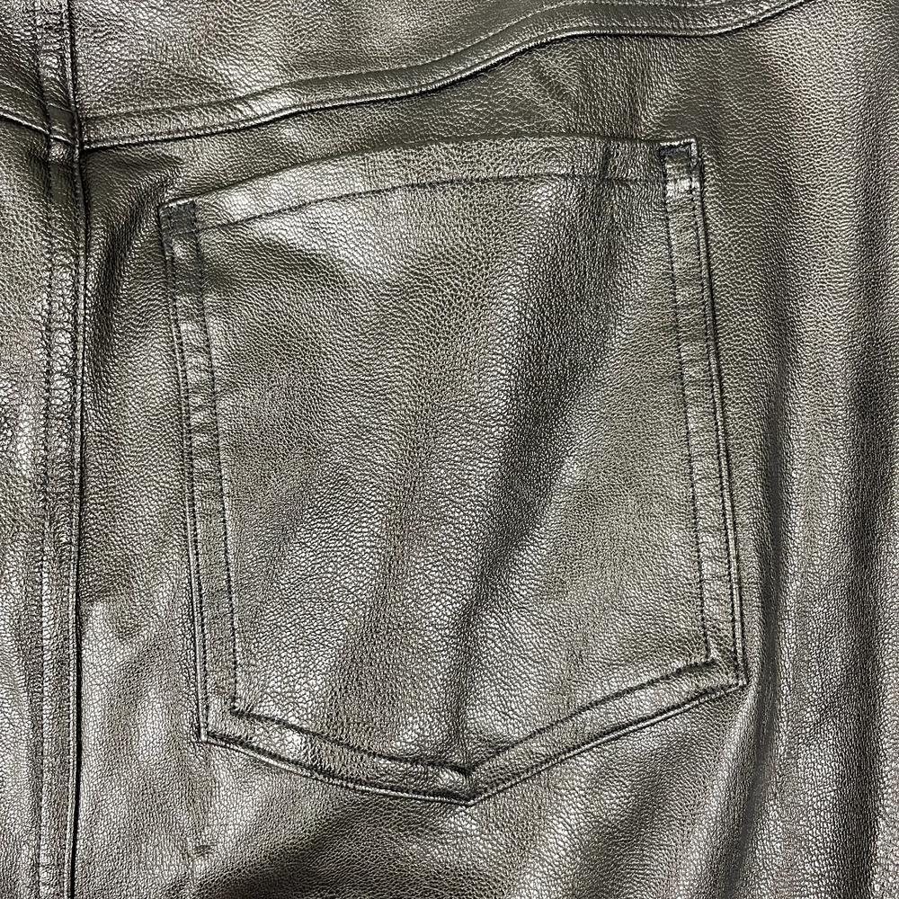 Spanx Leather-Like Ankle Skinny Pant Womens Large Brown Stretch Pull On Cropped - Picture 9 of 14